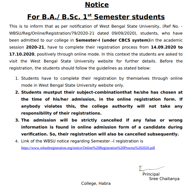 (2020.09.16) Wbsu Registration of Sem1 Final Notice