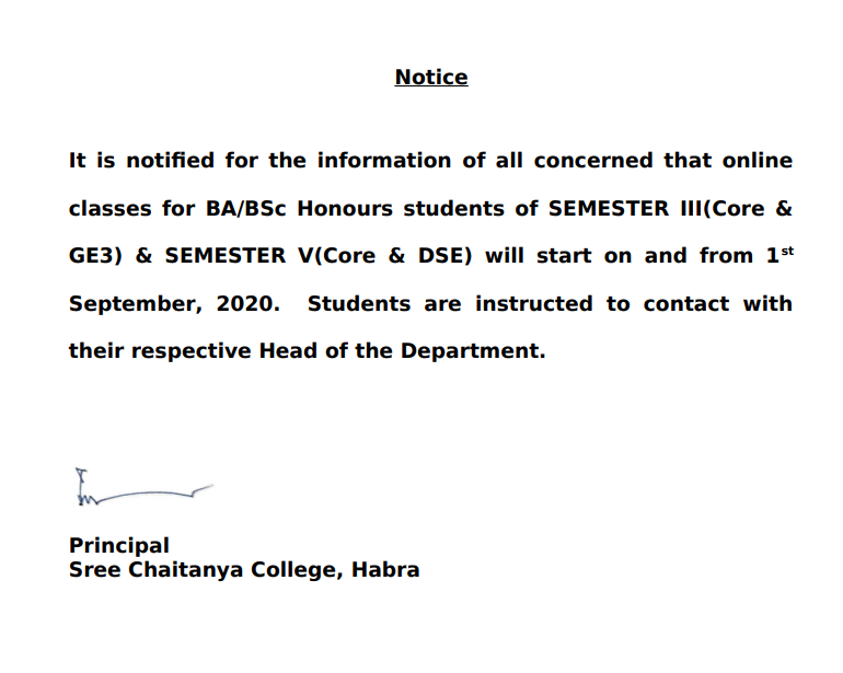 (2020.09.01) Notice for Comencement of Class