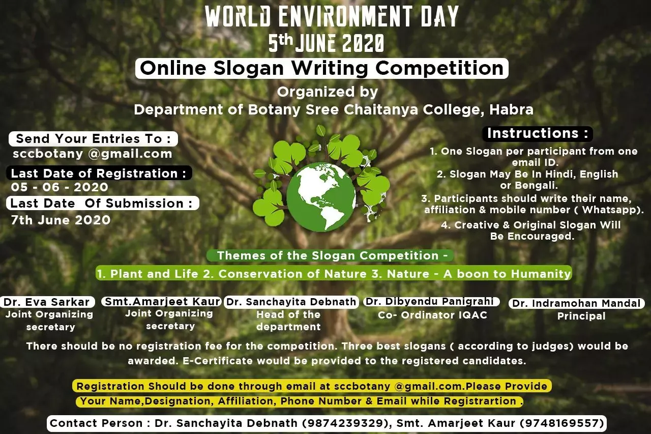 (2020 06 04) World Environment Day Slogan Writing Competition